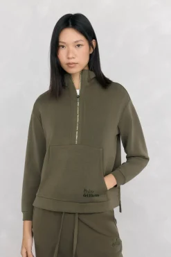 Pedro del Hierro Sweatshirts-Sweatshirt com soft touch e gola Perkins Verde