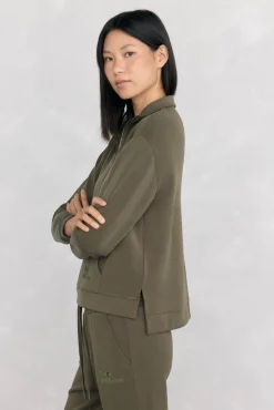 Pedro del Hierro Sweatshirts-Sweatshirt com soft touch e gola Perkins Verde