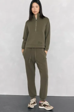 Pedro del Hierro Sweatshirts-Sweatshirt com soft touch e gola Perkins Verde