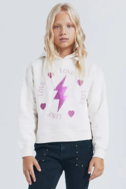 Springfield Kids Sweatshirts|T-Shirts-Sweatshirt com zíper para menina. branco