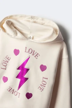 Springfield Kids Sweatshirts|T-Shirts-Sweatshirt com zíper para menina. branco