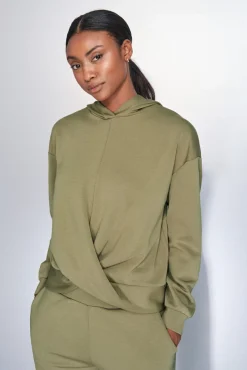 Dash and Stars Sweatshirts-Sweatshirt cáqui drapeado beige