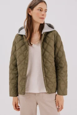 Cortefiel Casacos|Acolchoados E Agasalhos-sweatshirt curto com capuz Verde