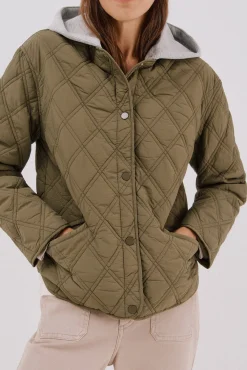 Cortefiel Casacos|Acolchoados E Agasalhos-sweatshirt curto com capuz Verde