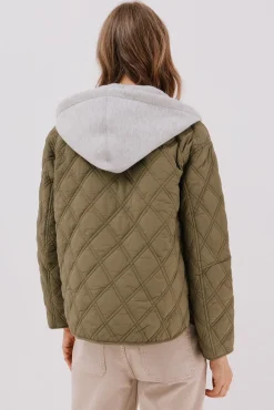 Cortefiel Casacos|Acolchoados E Agasalhos-sweatshirt curto com capuz Verde