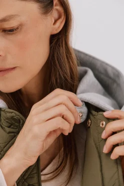 Cortefiel Casacos|Acolchoados E Agasalhos-sweatshirt curto com capuz Verde