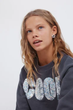 Springfield Kids Sweatshirts|T-Shirts-Sweatshirt de garota descolada cinzento