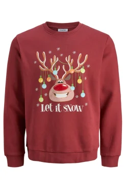 Jack & Jones Sweatshirts-Sweatshirt de gola redonda de Natal vermelho
