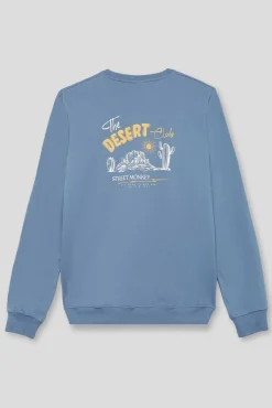 Street Monkey Sweatshirts-Sweatshirt de gola redonda estampada Azul