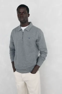 Pedro del Hierro Sweatshirts-Sweatshirt de gola semicisne Cizento