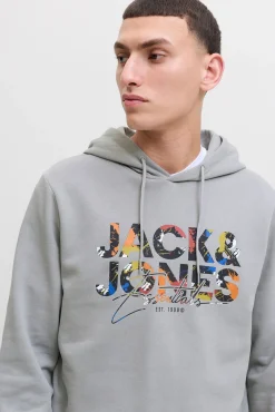 Jack & Jones Sweatshirts-Sweatshirt estampado de corte regular cinzento