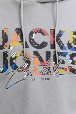 Jack & Jones Sweatshirts-Sweatshirt estampado de corte regular cinzento