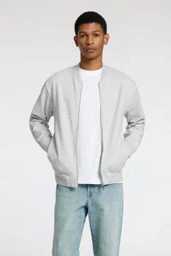 Selected Sweatshirts-Sweatshirt estilo bomber feito com algodão orgânico Cinzento