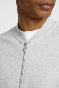 Selected Sweatshirts-Sweatshirt estilo bomber feito com algodão orgânico Cinzento