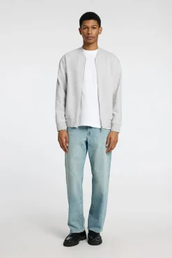 Selected Sweatshirts-Sweatshirt estilo bomber feito com algodão orgânico Cinzento