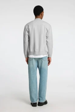 Selected Sweatshirts-Sweatshirt estilo bomber feito com algodão orgânico Cinzento