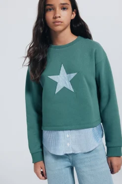 Springfield Kids Sweatshirts|T-Shirts-Sweatshirt Estrela Feminino verde