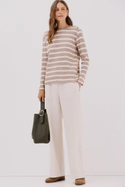 Cortefiel Sweatshirts-Sweatshirt estruturado riscas Tostado