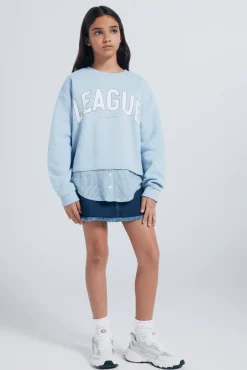 Springfield Kids Sweatshirts|T-Shirts-Sweatshirt feminino da liga azul