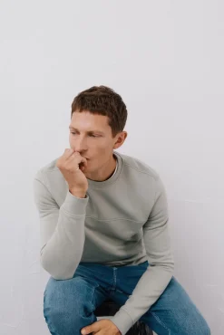 Cortefiel Sweatshirts-Sweatshirt gola caixa Verde