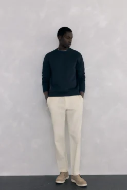 Pedro del Hierro Sweatshirts-Sweatshirt gola caixa tecido técnico Azul