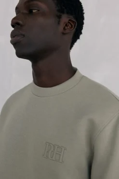 Pedro del Hierro Sweatshirts-Sweatshirt gola caixa tecido técnico Verde