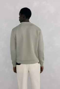 Pedro del Hierro Sweatshirts-Sweatshirt gola caixa tecido técnico Verde