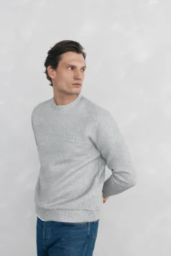 Pedro del Hierro Sweatshirts-Sweatshirt gola caixa tecido técnico Cizento