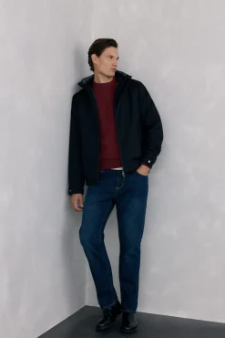 Pedro del Hierro Sweatshirts-Sweatshirt gola caixa tecido técnico Bordeaux