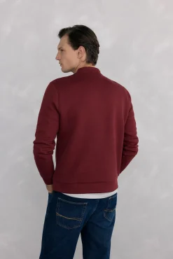 Pedro del Hierro Sweatshirts-Sweatshirt gola caixa tecido técnico Bordeaux