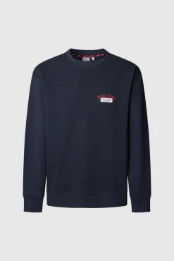 Pepe Jeans Sweatshirts-Sweatshirt Gola Redonda Com Logo azul