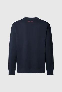 Pepe Jeans Sweatshirts-Sweatshirt Gola Redonda Com Logo azul