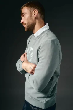 OOTO Sweatshirts-Sweatshirt gráfica gola caixa Azul