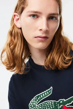Lacoste Sweatshirts-Sweatshirt de corte clássico em felpa de algodão Azul