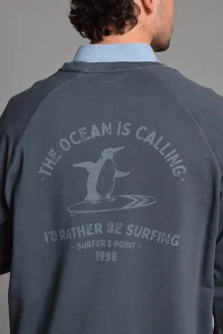 Cloking Sweatshirts-Sweatshirt lavado Azul