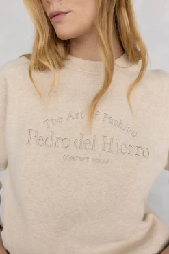 Pedro del Hierro Sweatshirts-Sweatshirt logo bordado Ecru