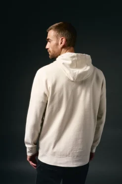 OOTO Sweatshirts-Sweatshirt logo com capuz Ecru