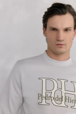Pedro del Hierro Sweatshirts-Sweatshirt logo gola caixa Cizento