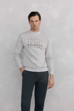 Pedro del Hierro Sweatshirts-Sweatshirt logo gola caixa Cizento