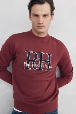 Pedro del Hierro Sweatshirts-Sweatshirt logo gola caixa Bordeaux