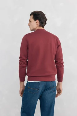 Pedro del Hierro Sweatshirts-Sweatshirt logo gola caixa Bordeaux