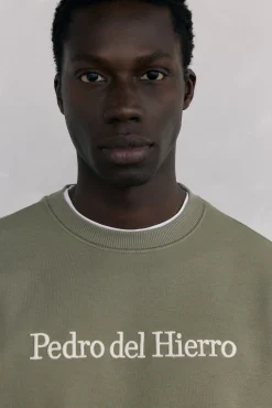 Pedro del Hierro Sweatshirts-Sweatshirt logo gola caixa Verde