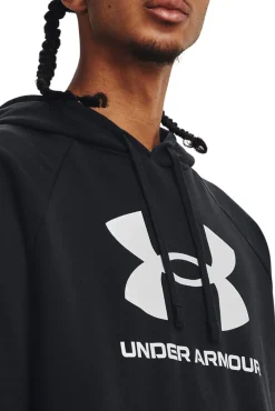 Under Armour Sweatshirts-Sweatshirt masculino de algodão preto