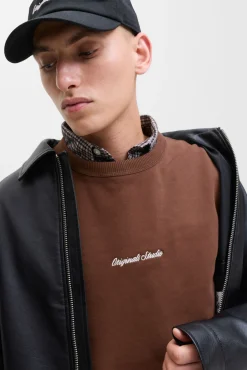 Jack & Jones Sweatshirts-Sweatshirt original do estúdio castanho