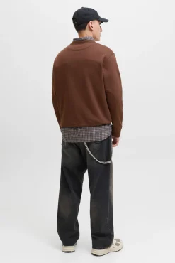 Jack & Jones Sweatshirts-Sweatshirt original do estúdio castanho