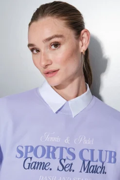 Dash and Stars Sweatshirts-Sweatshirt plush lilás 100% algodão rosa