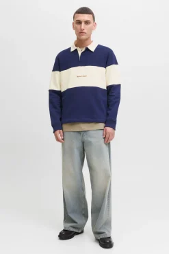 Jack & Jones Sweatshirts-Sweatshirt polo com listras azul