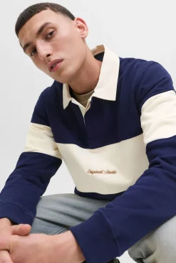 Jack & Jones Sweatshirts-Sweatshirt polo com listras azul