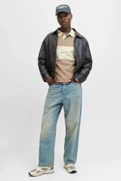 Jack & Jones Sweatshirts-Sweatshirt polo com listras cru