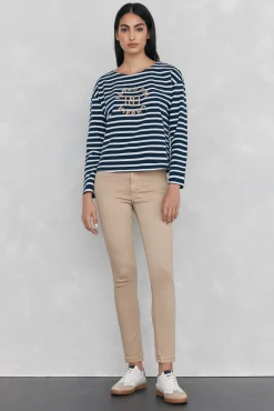 Pedro del Hierro Sweatshirts-Sweatshirt riscas bordado Azul